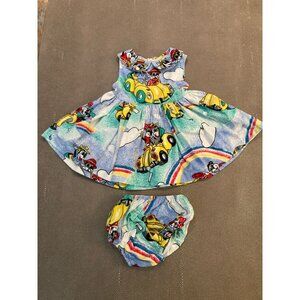 Numi Vintage Disney Mickey Mouse & Friends Pinafore W/ Bloomers 3T EUC